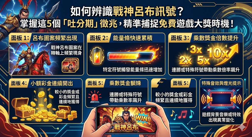 如何辨識戰神呂布訊號？掌握這5個「吐分期」徵兆，精準捕捉免費遊戲大獎時機！