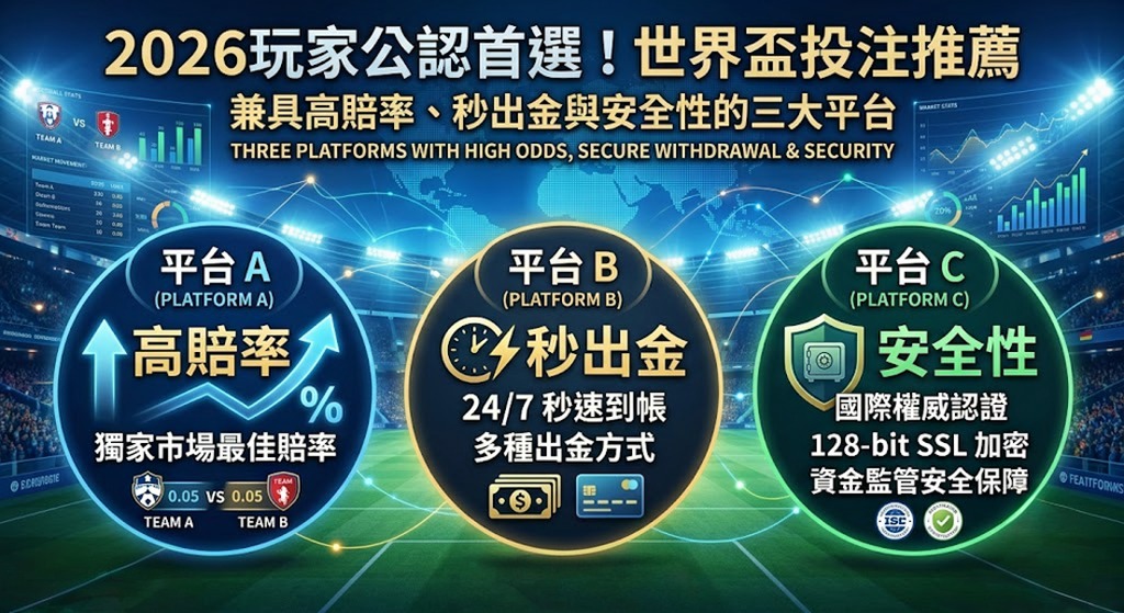 2026玩家公認首選！世界盃投注推薦：兼具高賠率、秒出金與安全性的三大平台